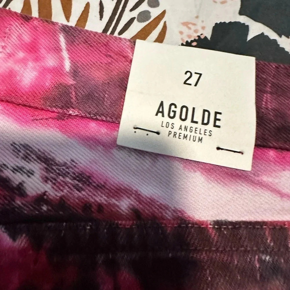 AGOLDE Parker Denim Shorts Envision Tie Dye 27 NWT - Picture 6 of 8